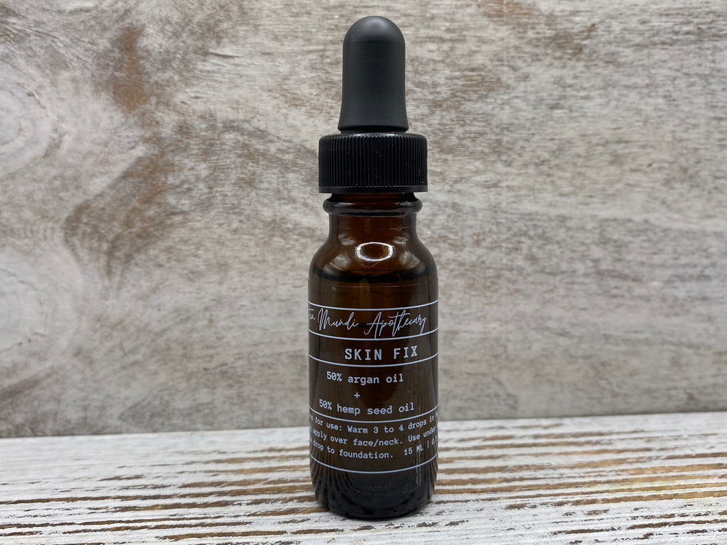 Skin Fix Organic Glow Face Oil 50% Argan 50% Hemp Seed Oil Travel Size - Septem Mundi Apothecary