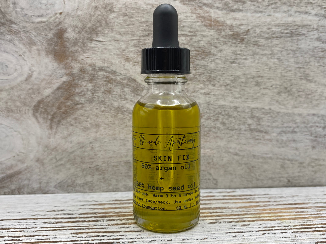 Skin Fix Organic Glow Face Oil 50% Argan 50% Hemp Seed Oil - Septem Mundi Apothecary