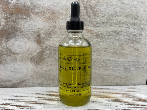 Mens Organic Herbal Body Oil - Vegan Body Oil - Moisturizing Body Oil - Infused Body Oil - Hydrating Oil - Septem Mundi Apothecary