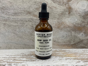 Hemp Seed Oil Hydrate Moisturize 100% Pure Unrefined Cold Pressed - Septem Mundi Apothecary